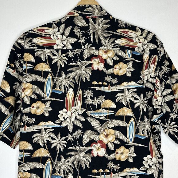 Surf‎ Board Tropical Casual Shirt Men's Size Large Multicolor Tropical Hawaiian - Picture 6 of 7
